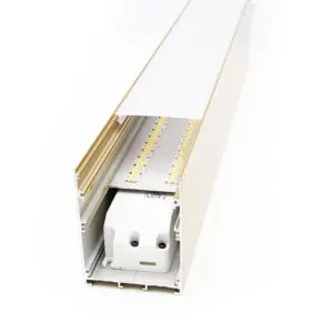 Recessed LED aluminium profile, designed for seamless integration into ceilings.