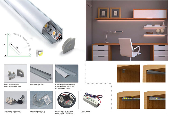 Customizable aluminum profile for versatile LED lighting design