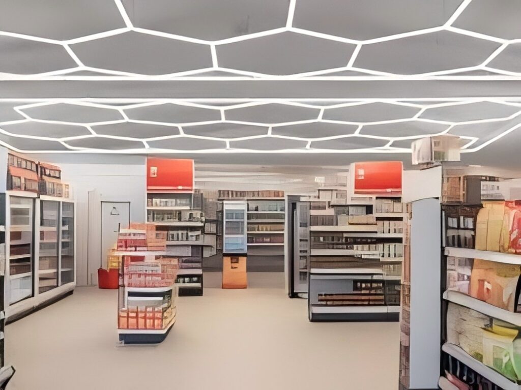 Energy-efficient hexagon light panel for commercial use