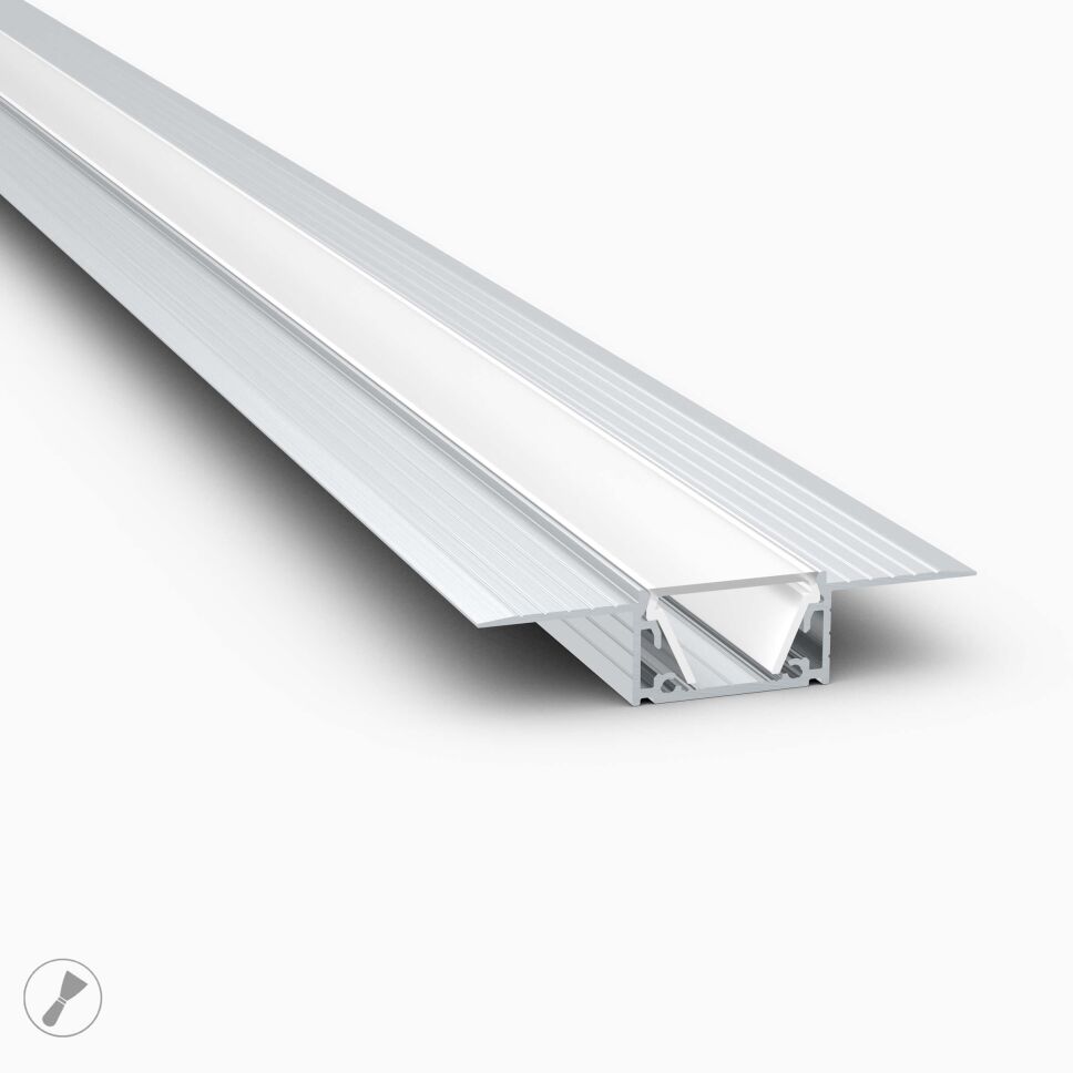 Surface-mounted aluminum profile for LED strip light projects